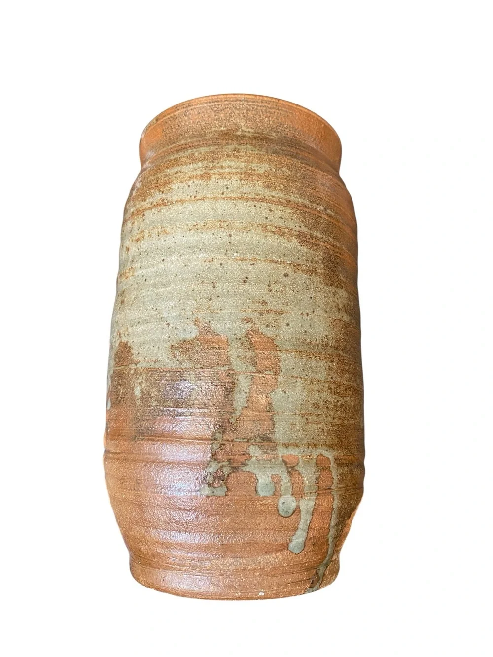 VINTAGE HANDMADE STUDIO POTTERY EARTH TONE BEAUTIFULLY PATTERNED VASE